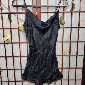 Zara Black satin tank top spaghetti strap